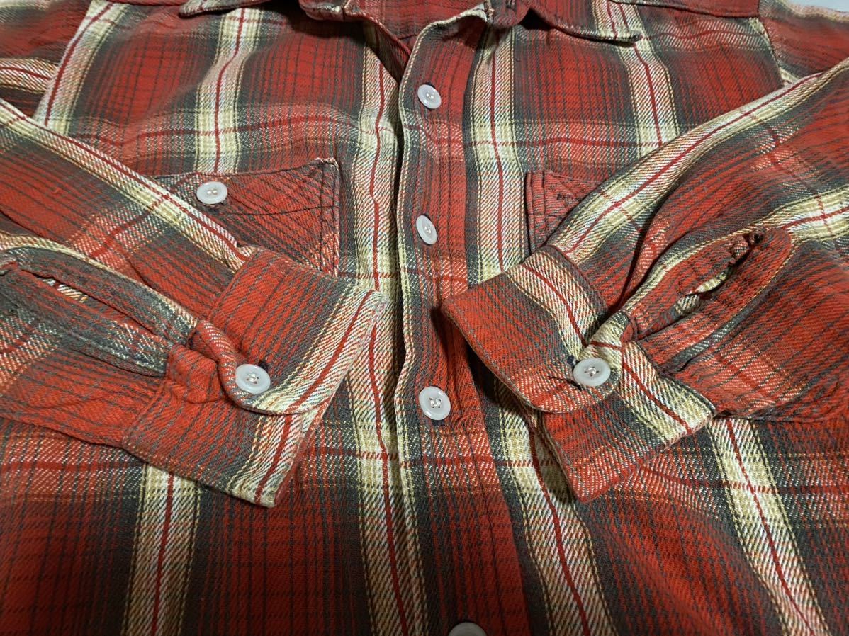 定番 60s King Kole チェック ネルシャツ ビンテージ ワークシャツ オリジナル 50s 皿ボタン ヘビネル　マチネル ヘラクレス 70s 40s 501XX_画像6