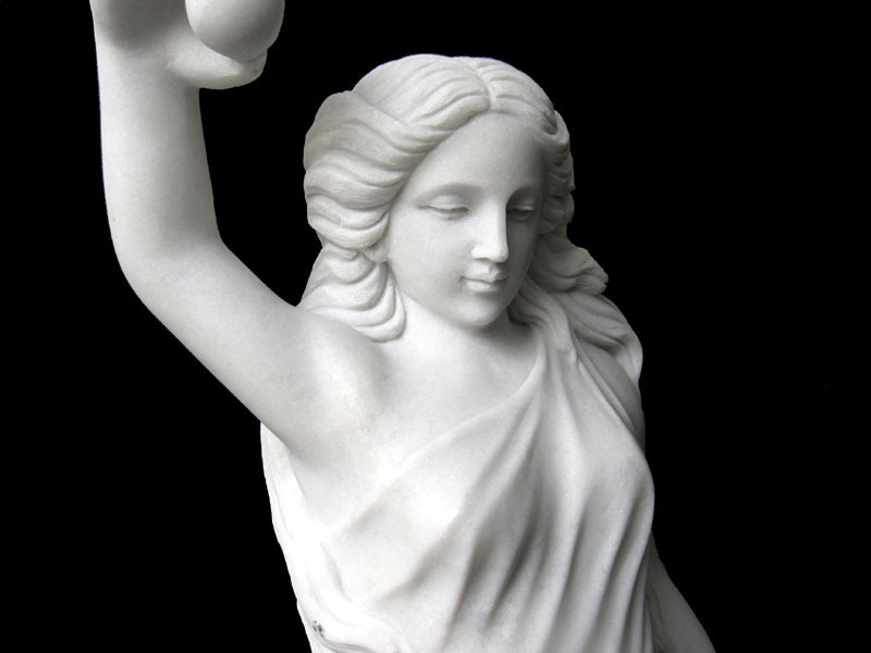 天然大理石彫刻 石像 水の精 高さ約60cm 店舗展示品 置物 オブジェ 女性像 妖精 ヴィーナス像_画像5