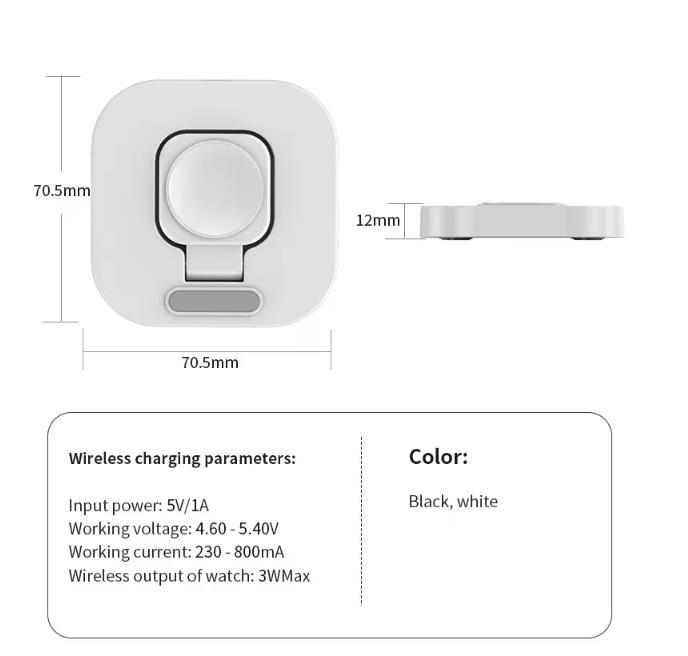 2個セット Apple Watch ワイヤレス 充電器 スタンド USB Type-C 接続 マグネット充電器 ワイヤレス充電 ホルダー 充電スタンド 薄型 携帯_画像7