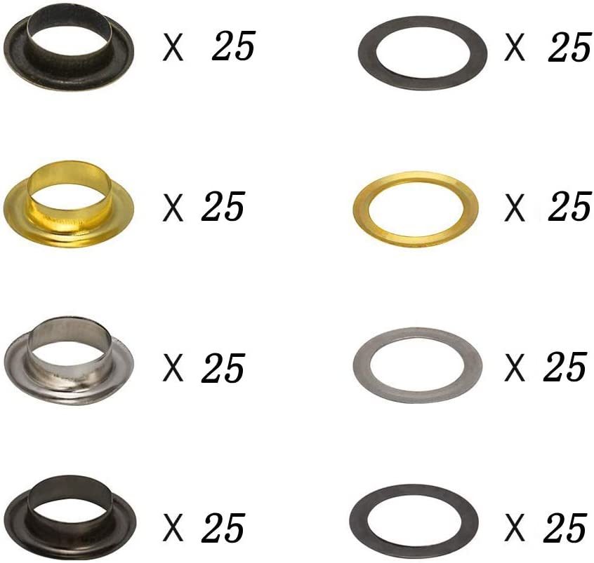 『送料無料』レザークラフト100組 両面ハトメ玉 真鍮10mm 両面 4色 DIY手作り 修理用両面ハトメセット 打ち具 セット　Be_画像2