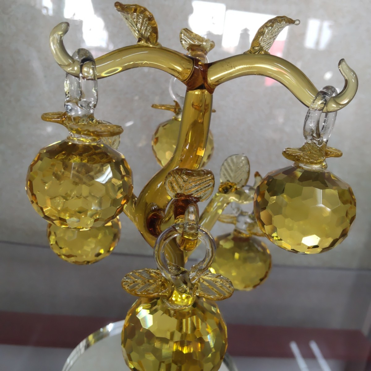 クリスタルガラス リンゴの木 ゴールド 新品｜PayPayフリマ