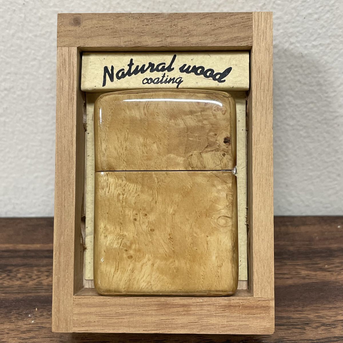 Zippo ジッポー　木製　natural wood coating 箱付き_画像2
