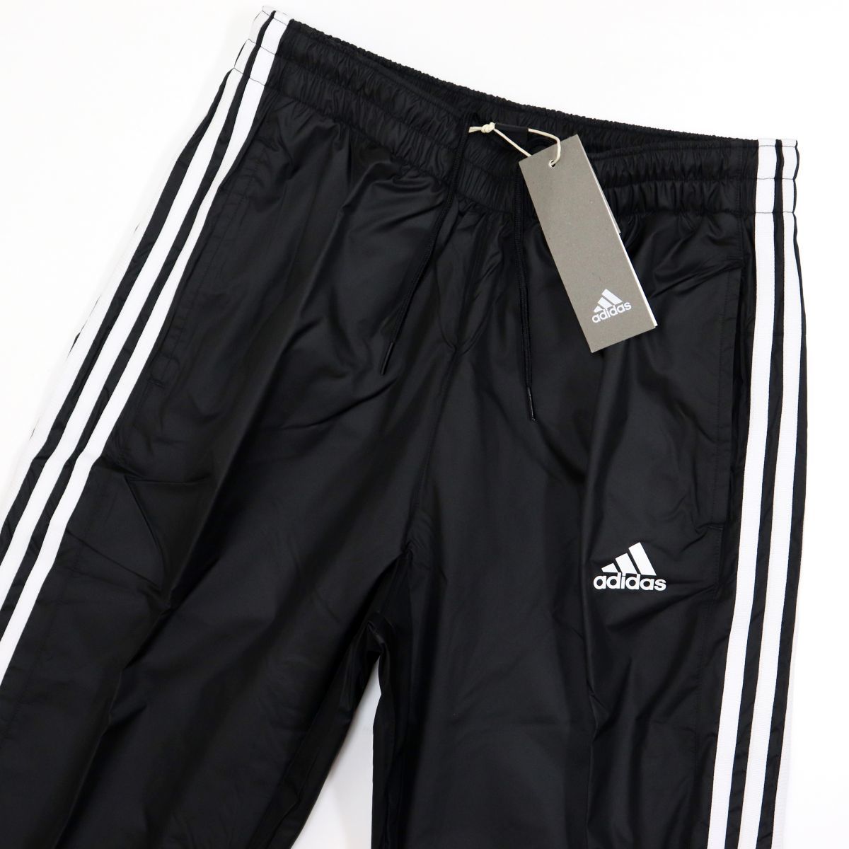 ★アディダス ADIDAS 新品 メンズ 裏起毛トリコット 3ストライプス ウインドジャケット 上下セット スーツ 黒 XL[SETGE0406-O] 五 参★QWER_画像8