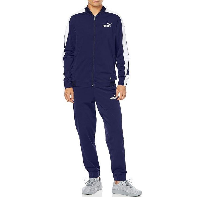 ★プーマ PUMA 新品 メンズ 暖かい トリコット ジャージ 上下セット セットアップ トラックスーツ 紺[SET588961061N-XL] 五 参★QWER_画像4