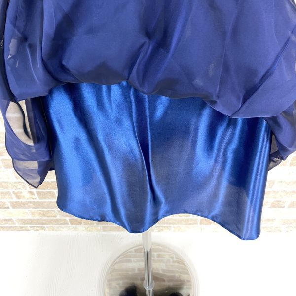 1円 ドレス Vino Stella ワンピース 9AR 黒青 カラードレス キャバドレ 発表会 イベント　中古6123_画像8