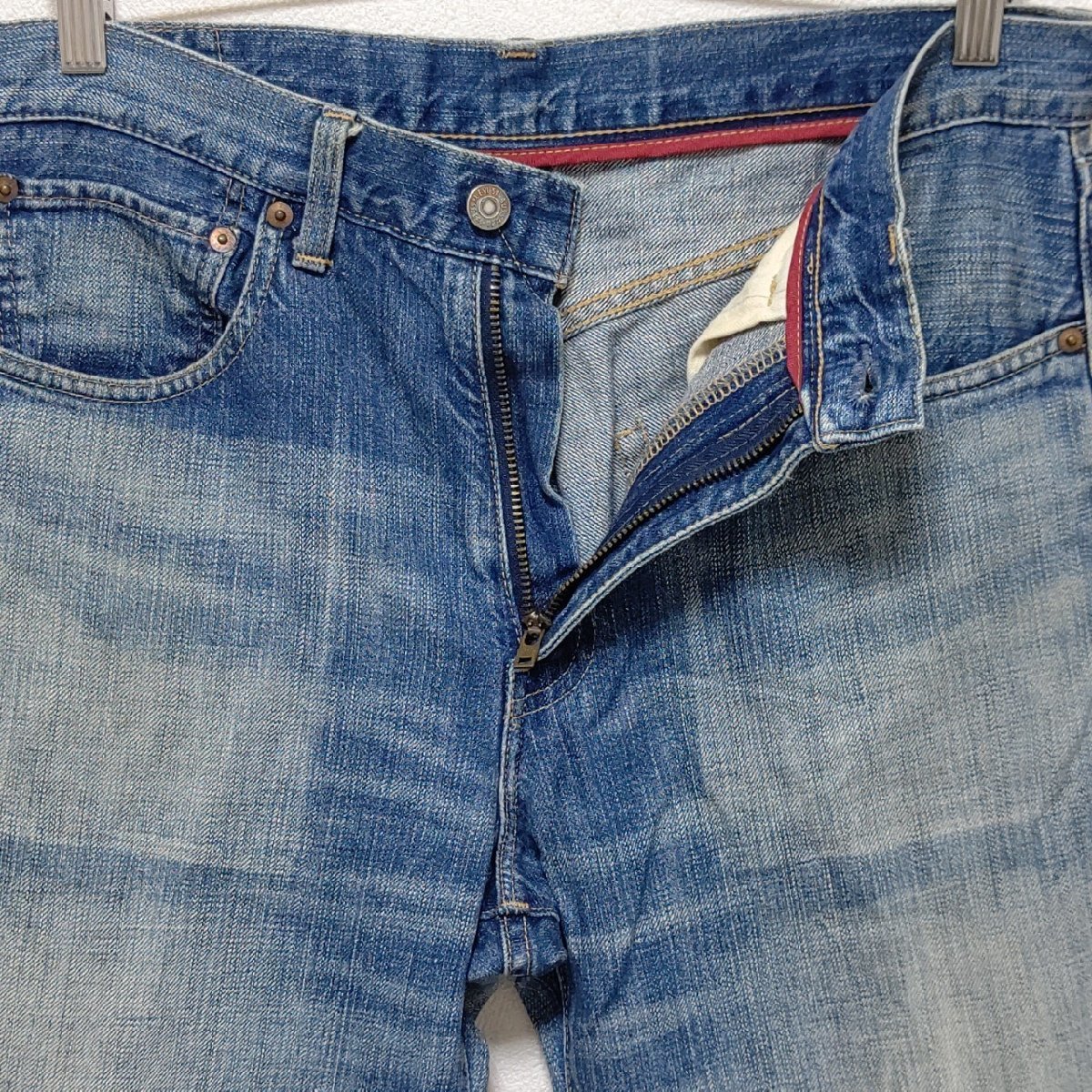 (^w^)b Levi’ｓ 510 リーバイス デニム パンツ ｗ33 色落ち加工 ジーンズ インディゴ ブルー 紺色 V14 ジーパン ジッパーフライ ボトムス_画像5