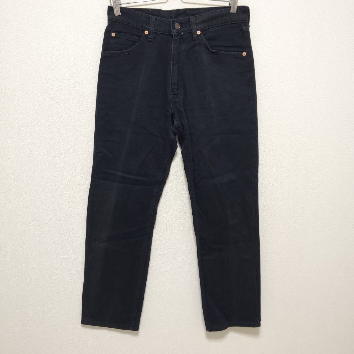 (^w^)b Levi’ｓ 607 リーバイス ブラック デニム パンツ ｗ31 IDEAL ジッパーフライ 紙パッチ ジーンズ オレンジ タブ ジーパン 黒 Gパン_画像1