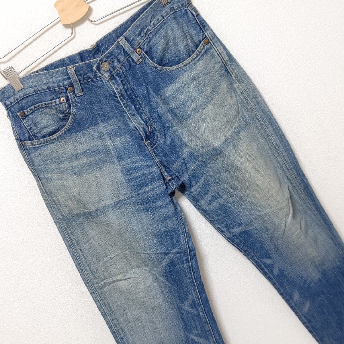 (^w^)b Levi’ｓ 510 リーバイス デニム パンツ ｗ33 色落ち加工 ジーンズ インディゴ ブルー 紺色 V14 ジーパン ジッパーフライ ボトムス_画像6