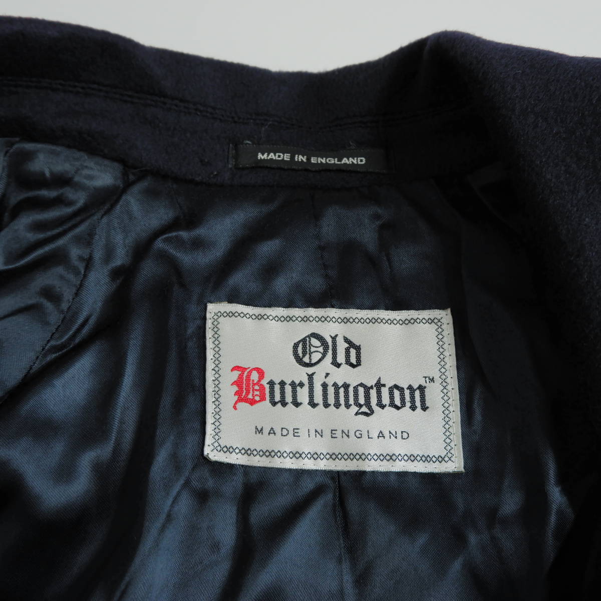 ◆良品 高級 イギリス製 カシミヤ100%◆ Old Burlington オールドバーリントン ダブル チェスターコート 紺 レディース L相当　 3693j1