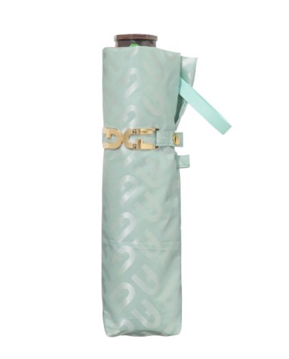 ★新品・タグ付き★フルラ FURLA 折りたたみ傘 晴雨兼用 雨傘 紫外線防止 UV加工 ロゴモノグラム ミントグリーン 日本製