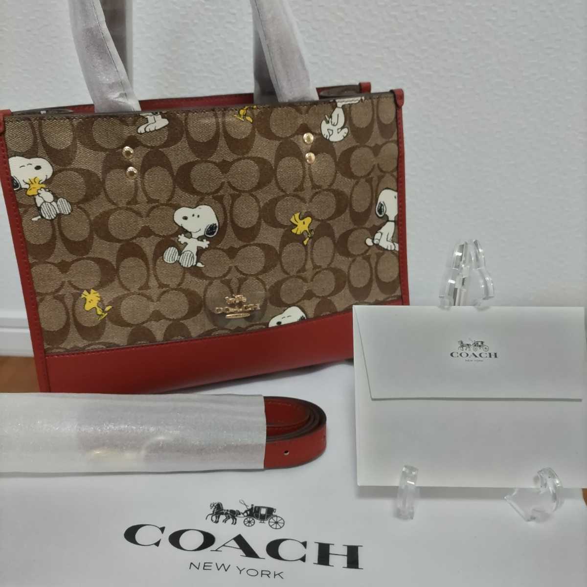 COACH コーチ スヌーピー トートバッグ デンプシー キャリーオール 新作_画像1