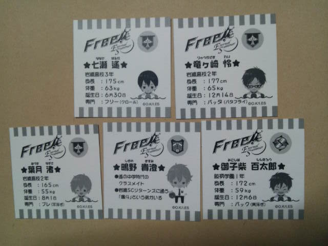 * Bikkuri man manner sticker 5 point set Secret * Free! 2015 year anime pra The Cafe 3 -Eternal Summer- anime . 7 .. other 