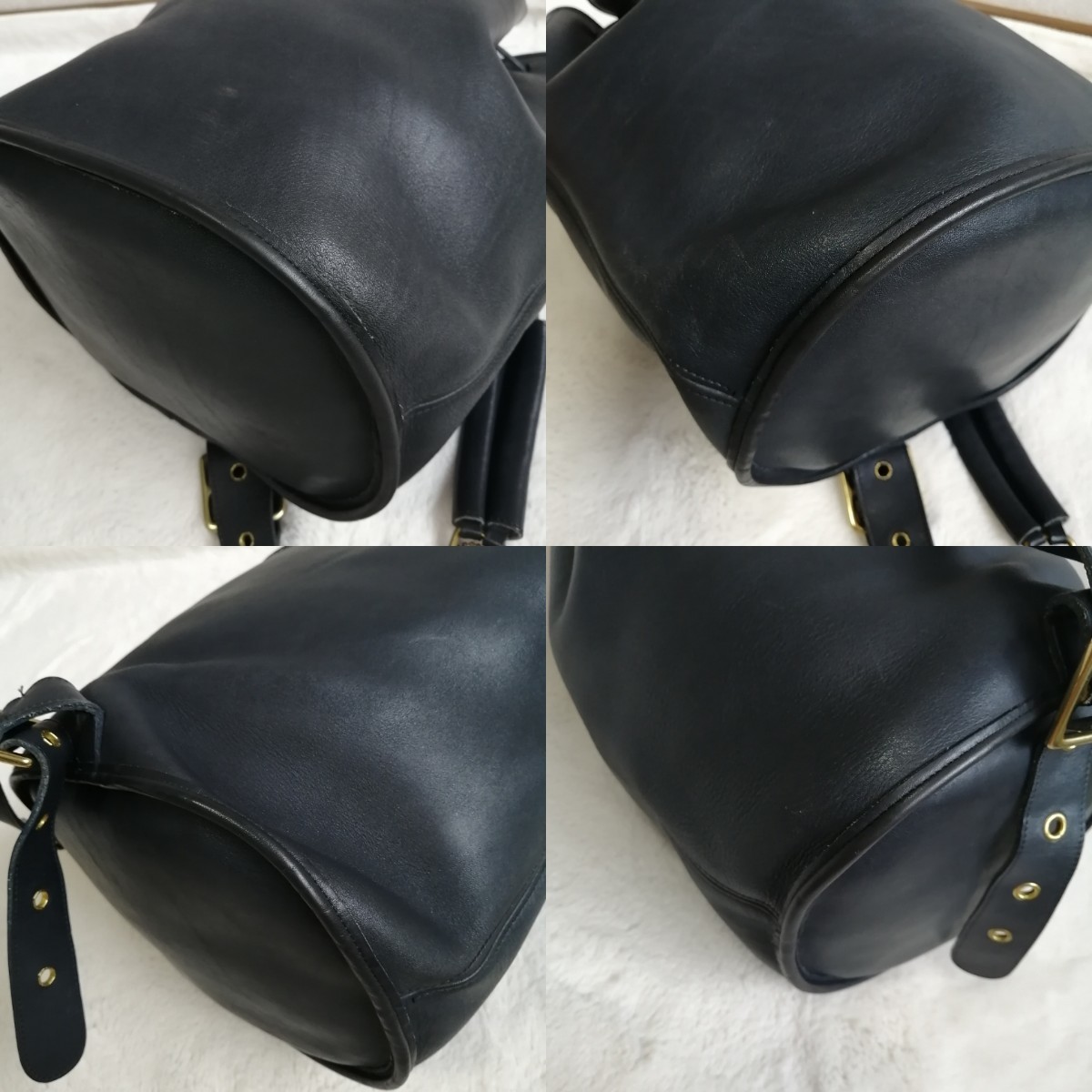 OLD COACH オールドコーチ 西口修平着用 THE SLING ショルダーバッグ 9929 ゴールド金具　巾着 USA 革 チャコールグレー  ブラック系