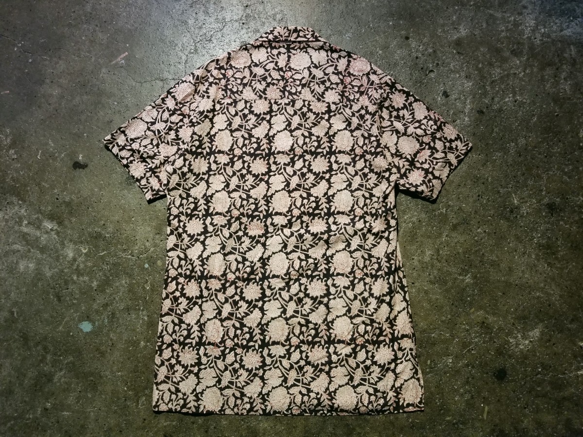 Yohji Yamamoto POUR HOMME 22ss INDIA BLOCK PRINT S/S OPEN COLLAR SHIRT ヨウジヤマモト プールオム 花柄 オープンカラーシャツ_画像2