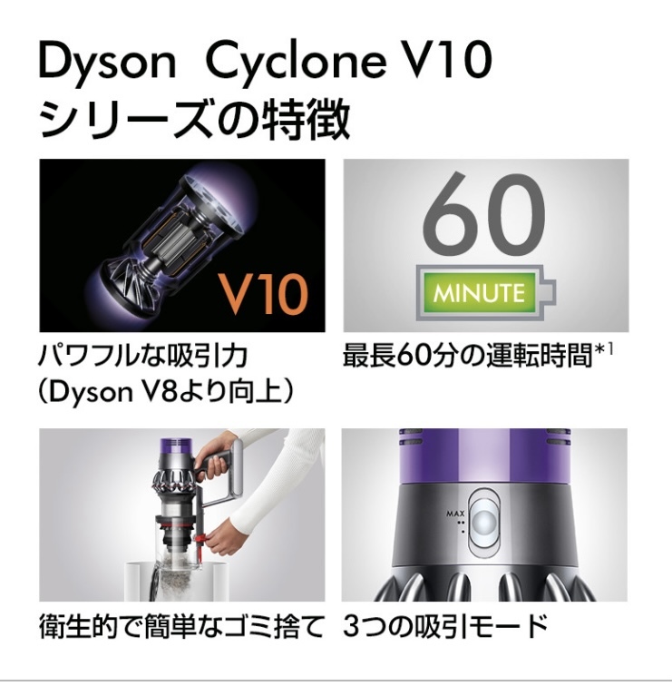 激安 新品 未開封 送料無料☆ダイソン Dyson Cyclone V10 Fluffy Black