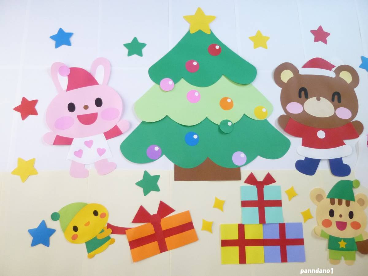 ☆ハンドメイド☆【壁面飾り】特大♪１２月『クリスマス♪』 クリスマスツリー＆サンタさん＆プレゼント♪ 幼稚園 保育園 施設 病院 掲示板_画像2