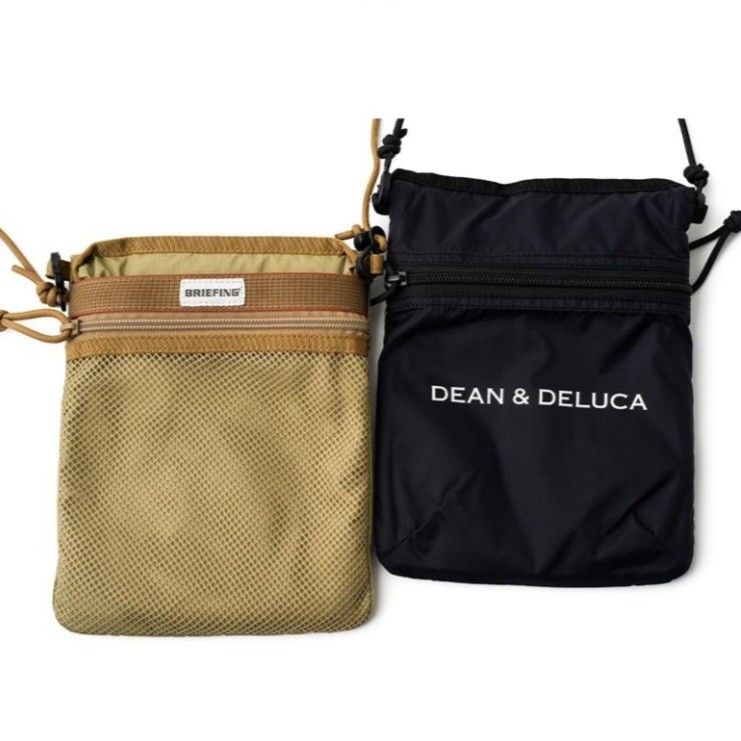 DEAN & DELUCA × BRIEFING サコッシュトートバッグ ベージュ ドリンク