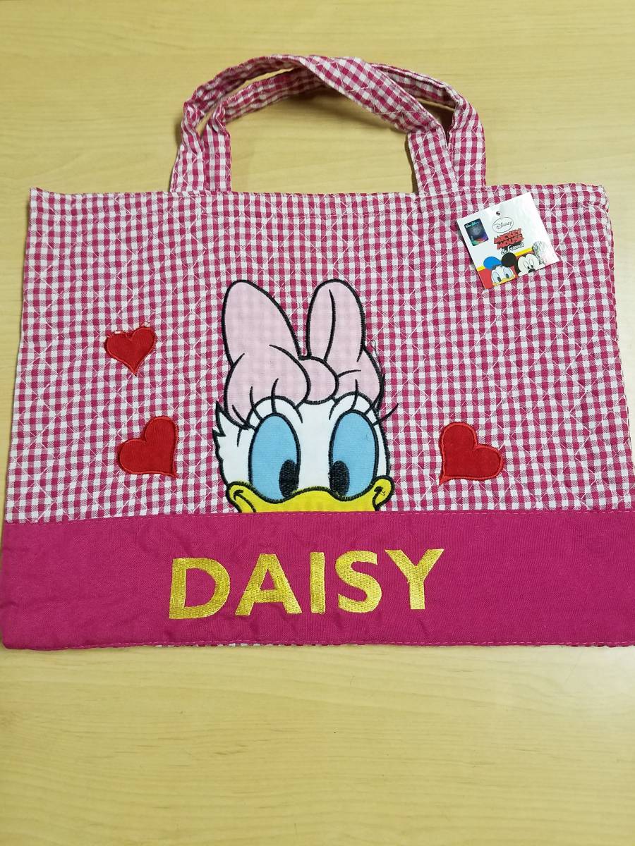 新品☆Disney DAISY/デイジー☆キルト・レッスンバッグ☆ピンク系チェック _画像2