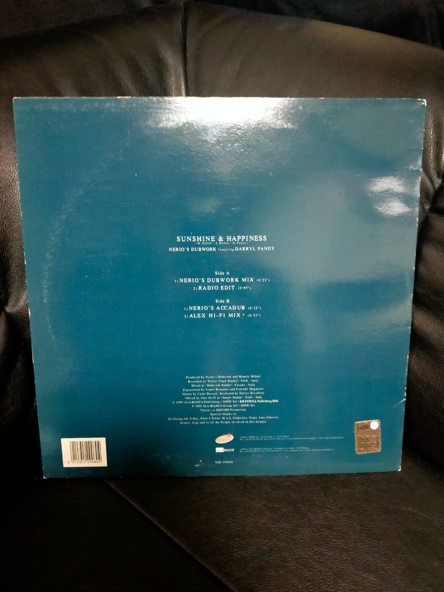 NERIO'S DUBWORK featuring DARRYL PANDY - SUNSHINE & HAPPINESS【12inch】1999' Italy盤/Rare_画像4