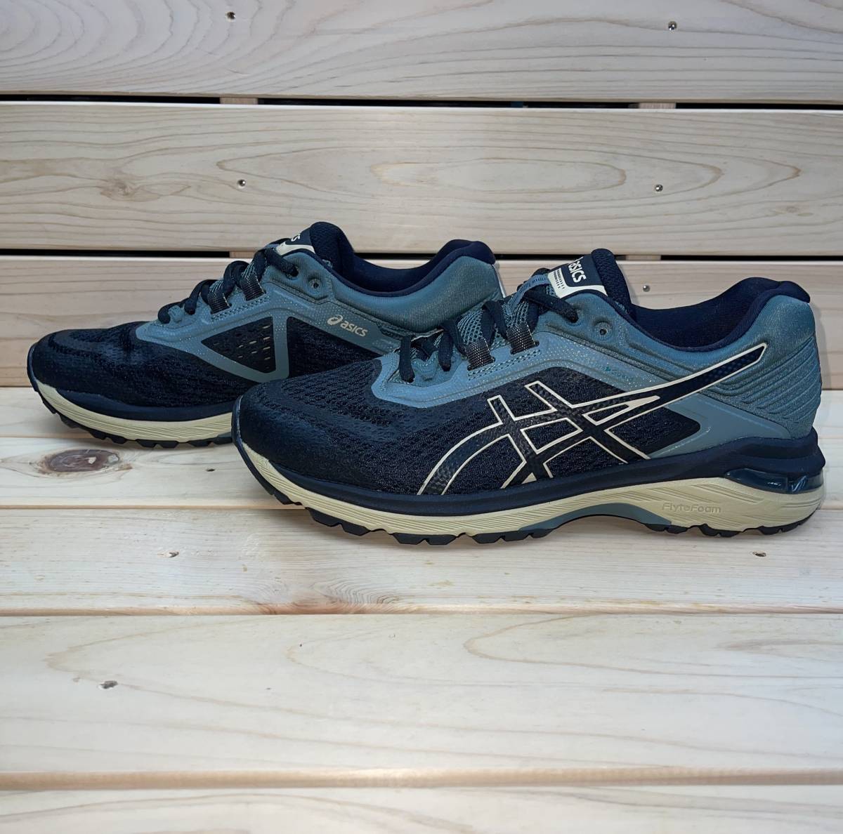 アシックス 25.5cm GT 2000 ブラック カーキ asics GT-2000 6 Trail PlasmaGuard メンズ トレイル ランニング シューズ_画像4