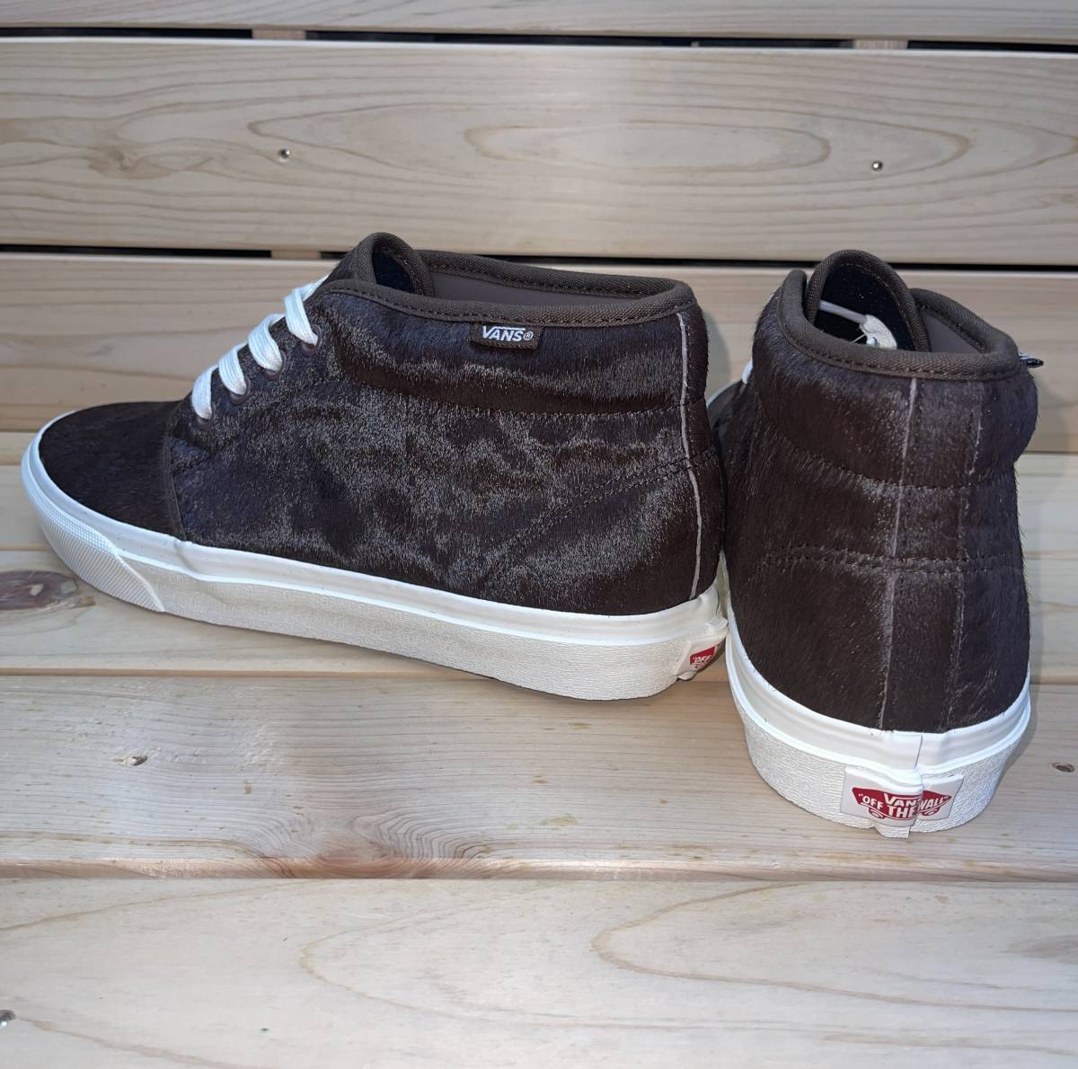 ビリーズ バンズ 28.5cm チャッカ ブーツ ブラウン ホワイト 定価13200円 BILLY'S VANS CHUKKA BOOTS ハラコ 天然皮革 スニーカー ヴァンズ_画像3