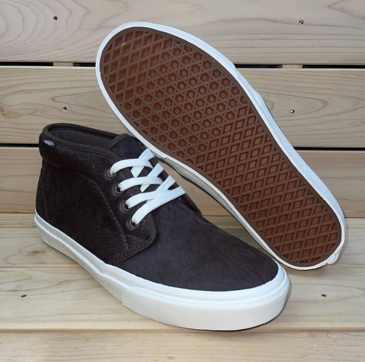 ビリーズ バンズ 26.5cm チャッカ ブーツ ブラウン ホワイト 定価13200円 BILLY'S VANS CHUKKA BOOTS ハラコ 天然皮革 スニーカー ヴァンズ_画像1