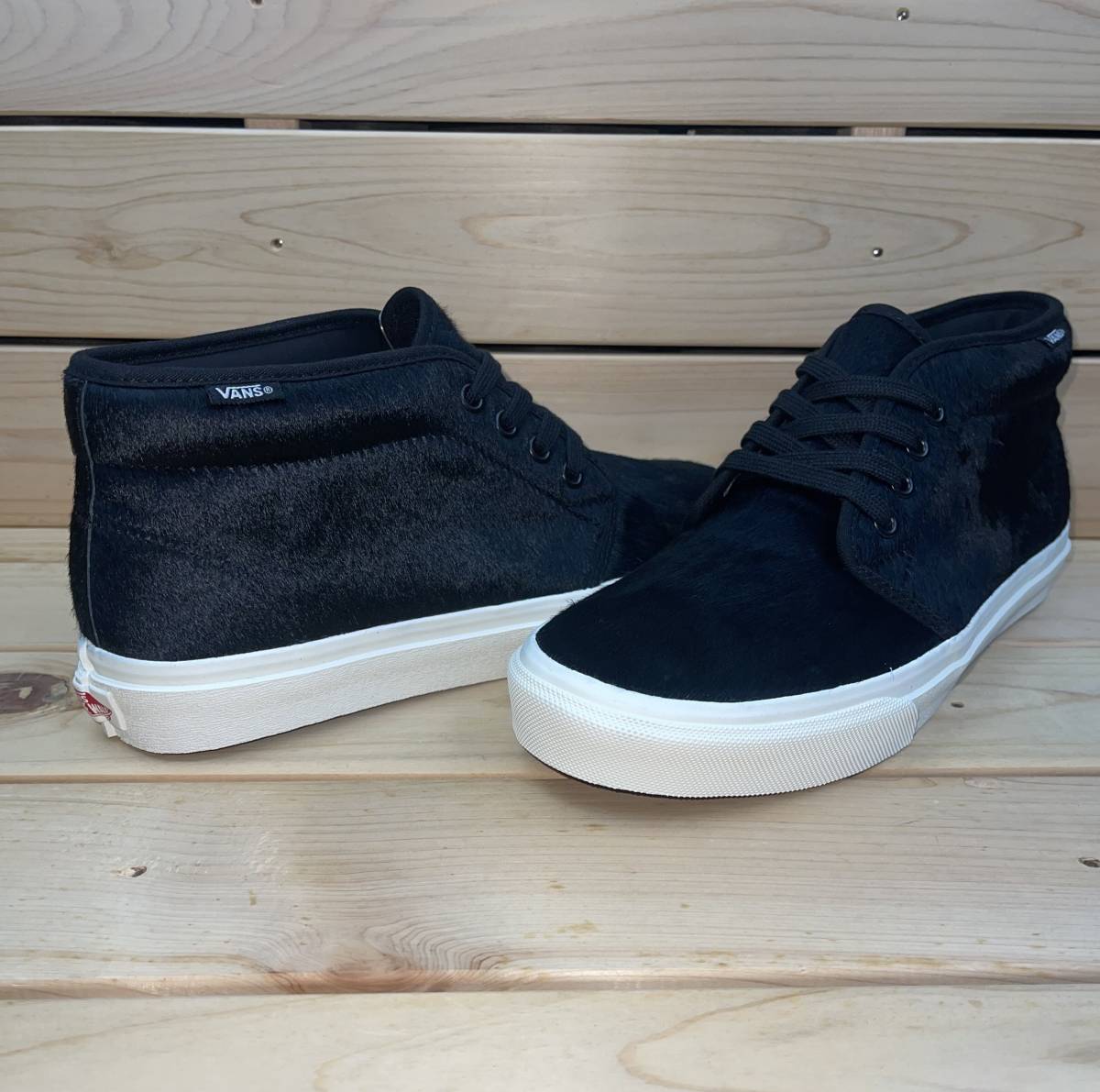 ビリーズ バンズ 30cm チャッカ ブーツ ブラック ホワイト 定価13200円 BILLY'S VANS CHUKKA BOOTS ハラコ 天然皮革 スニーカー ヴァンズ_画像5