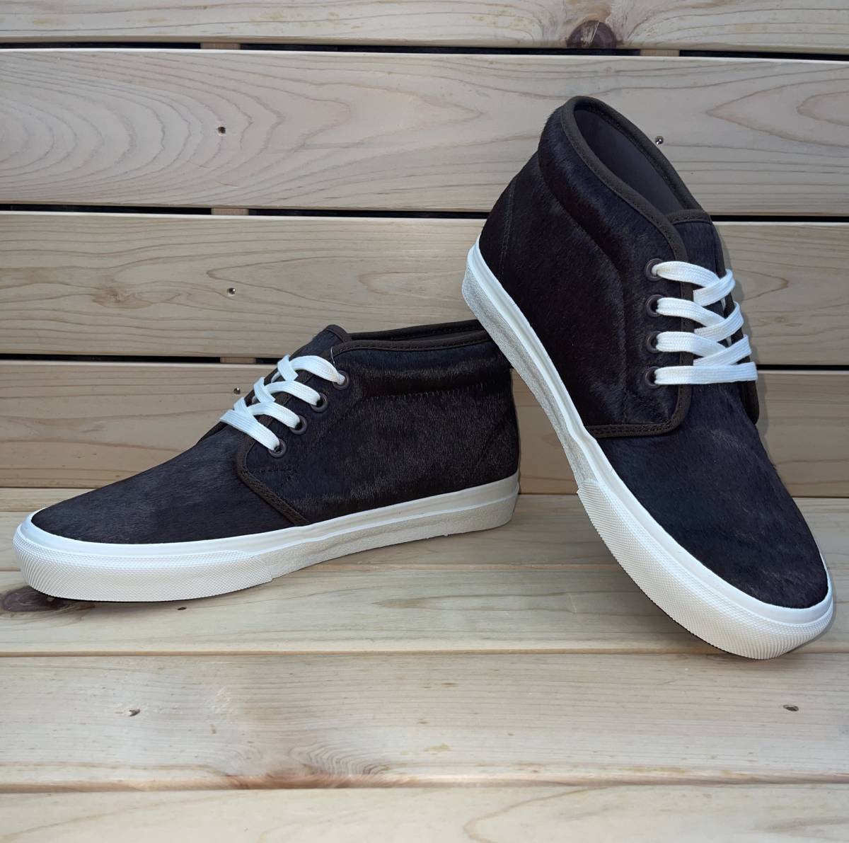 ビリーズ バンズ 26cm チャッカ ブーツ ブラウン ホワイト 定価13200円 BILLY'S VANS CHUKKA BOOTS ハラコ 天然皮革 スニーカー ヴァンズ_画像6