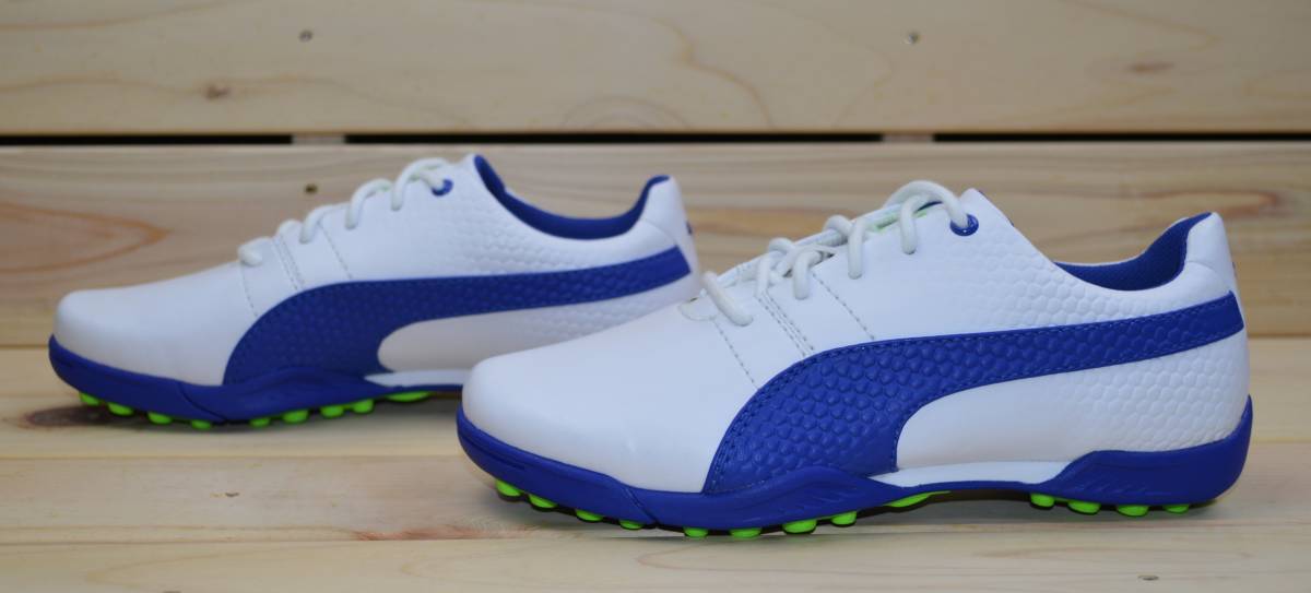 プーマ ゴルフ シューズ タイタンツアー JR 21cm US3C ホワイト ブルー PUMA TITAN TOUR JR ジュニア 白 青 PUMA golf_画像4