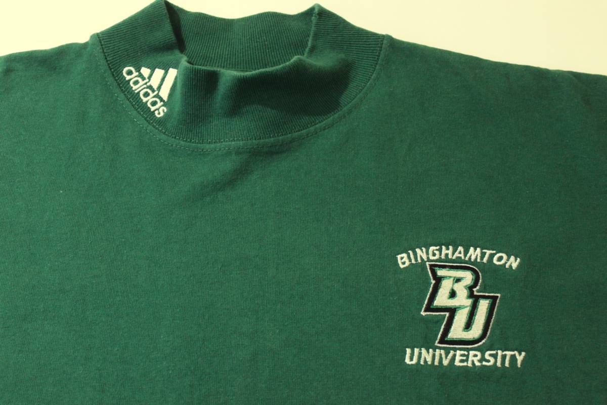 \'90s adidas *Binghamton University New York .. университет ведро жевательная резинка тонн .* длинный рукав mok шея колледж футболка :L