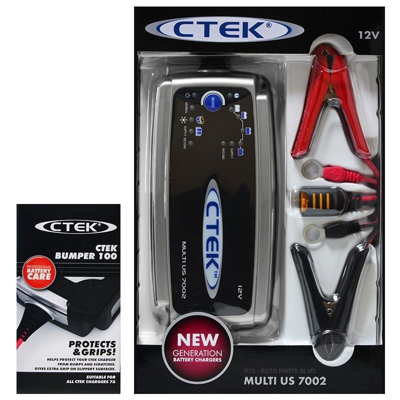 CTEK シーテック バッテリー チャージャー MULTI US7002 8ステップ充電 給電機能付 ハイパワー7A 日本語説明書付 バンパーセット 新品_画像1