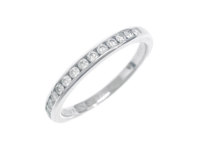 TIFFANY＆Co. ティファニー ハーフサークル チャネルセッティング リング 指輪 15P ダイヤモンド 7.5号 Pt950 2.9g プラチナ 新品仕上済
