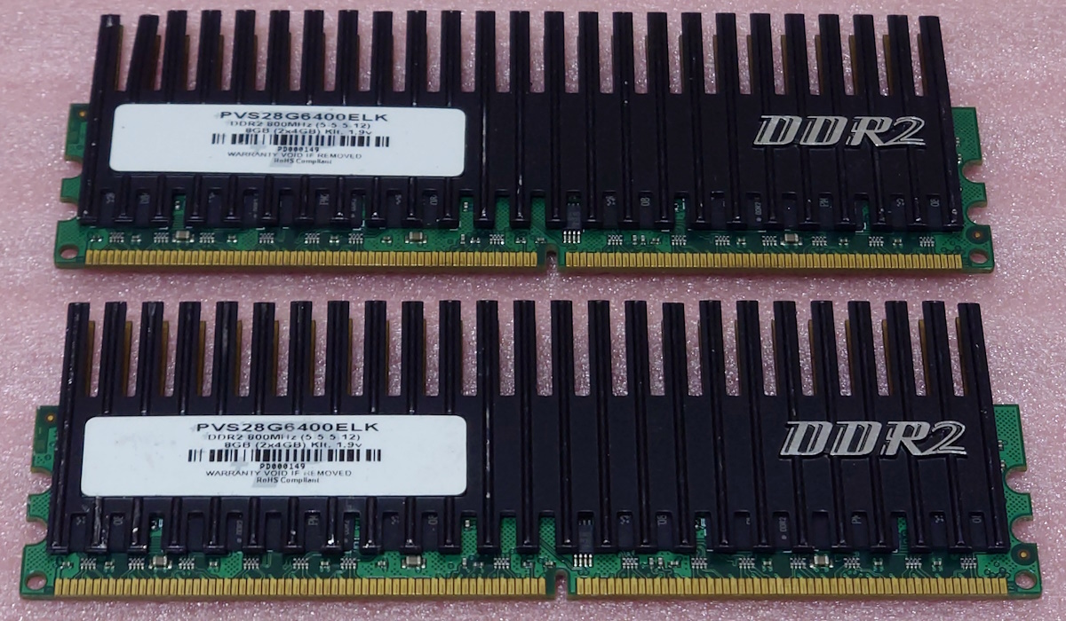 ●PatriotMemory PVS28G6400ELK *PC2-6400/DDR2-800 240Pin DDR2 UDIMM 8GB(4GB x2) 動作品_画像1