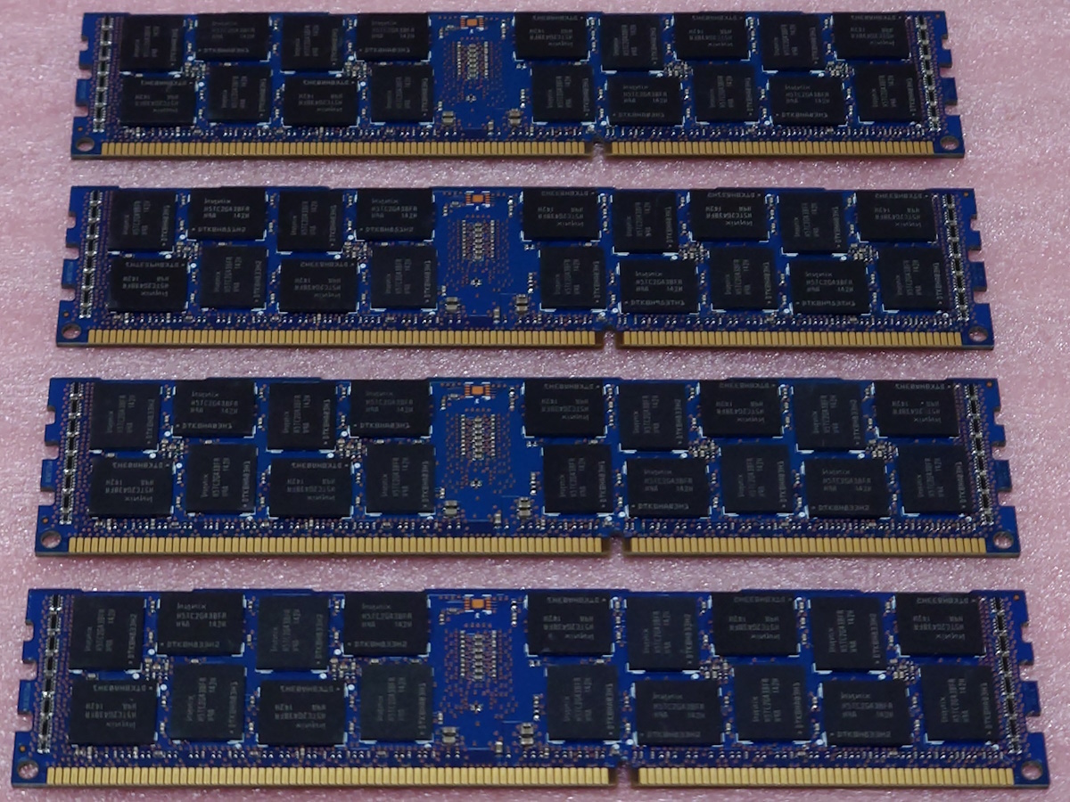 ☆Hynix HMT31GR7BFR4A-H9 4枚セット *PC3L-10600R/DDR3L-1333 ECC REG/Registered 240Pin DDR3 RDIMM 32GB(8GB x4) 動作品_画像2