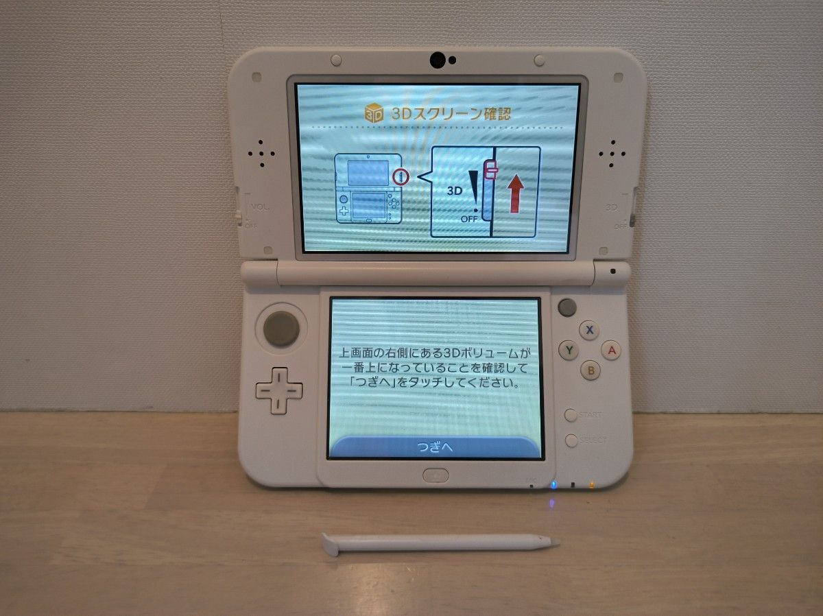 ■美品■ Newニンテンドー3DSLL 本体 パールホワイト 箱なし 任天堂 動作確認済 3DS LL　ケース,ケーブルおまけ