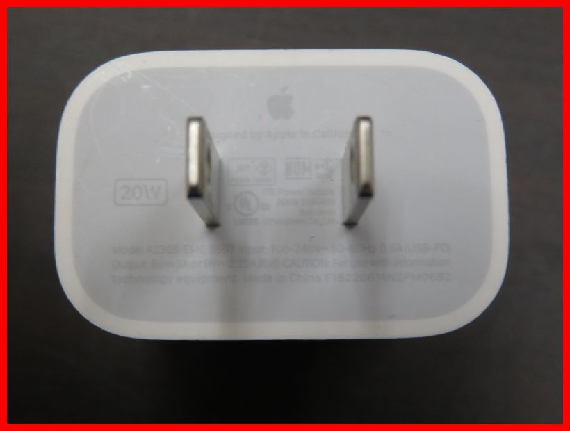 2310★D-1131★　アップル A2305 USB-C ACアダプター Apple 電源アダプタ Apple アップル iPhone A2305 充電器　20W　④_画像1