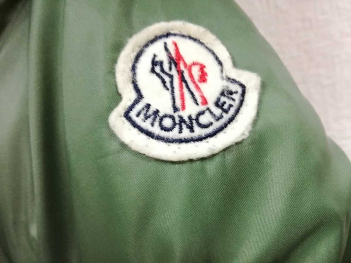 最終値下げ MONCLER ジェノブリエ GENEVRIER ダウンコート ファー カーキ 0 グリーン モンクレール 正規品 ダウンジャケット ロゴワッペン_画像6