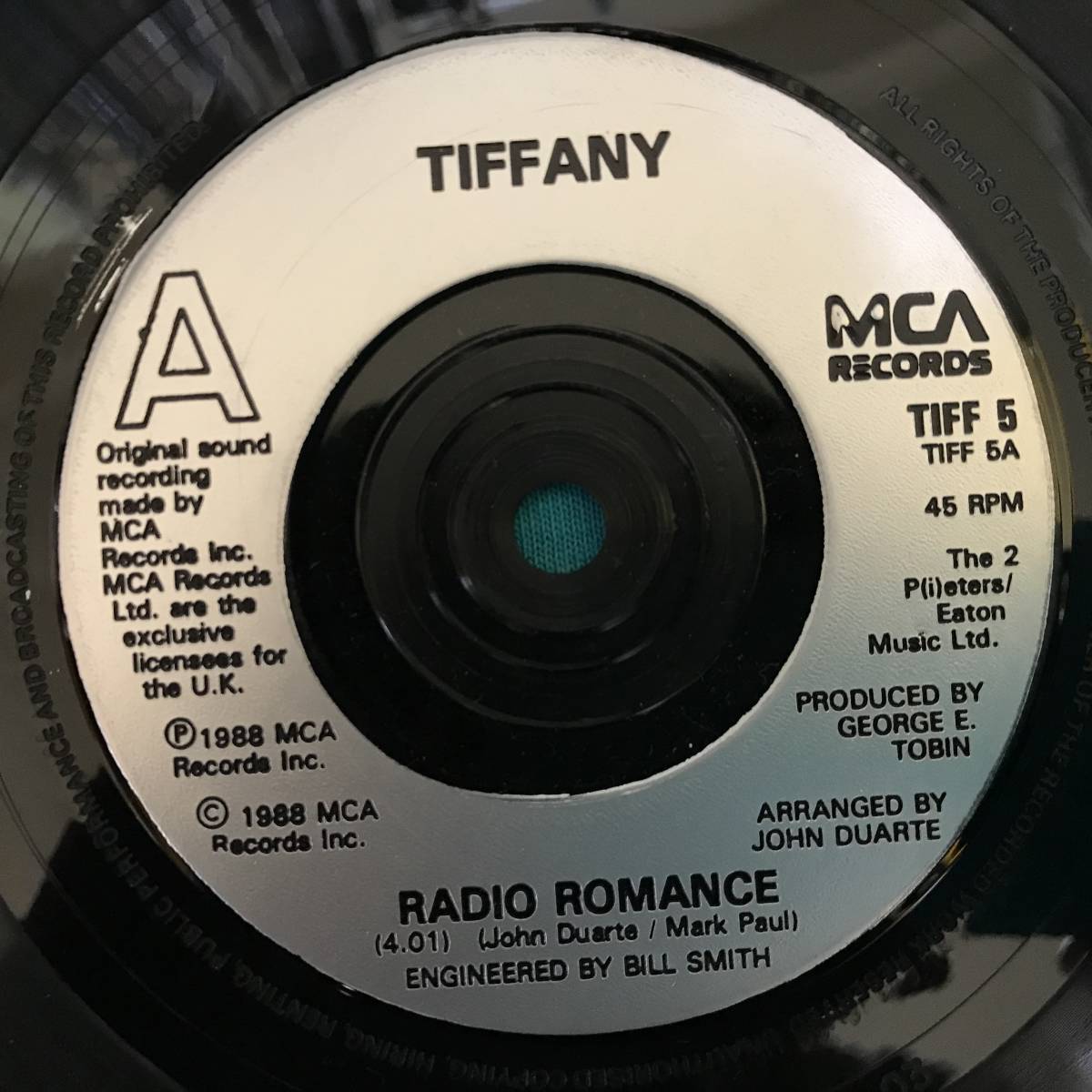 7”●Tiffany / Radio Romance UKオリジナル盤 TIFF 5_画像3