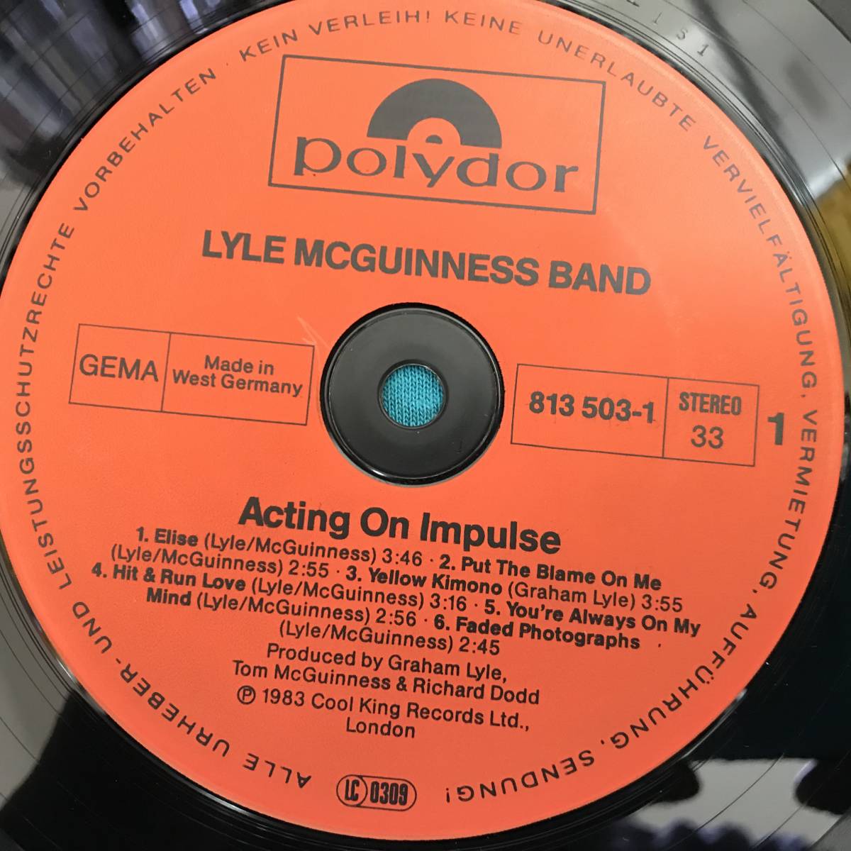 LP●Lyle McGuinness Band / Acting On Impulse GERオリジナル盤 Polydor 813 503-1 UKスワンプ フォークロック パブロック_画像3