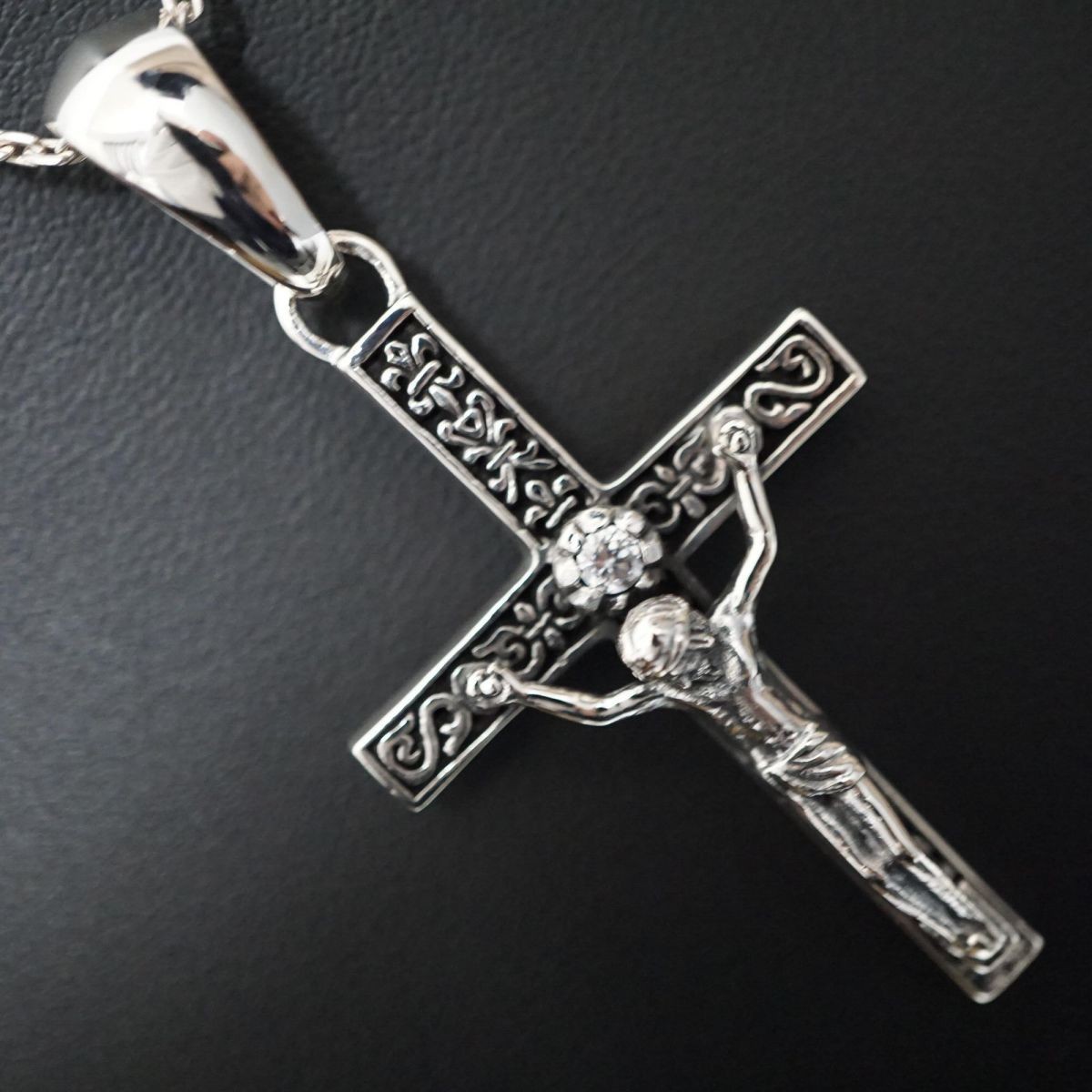 シルバー925 ネックレス クロス 十字架 カトリック ペンダント キリスト 銀925 k0126