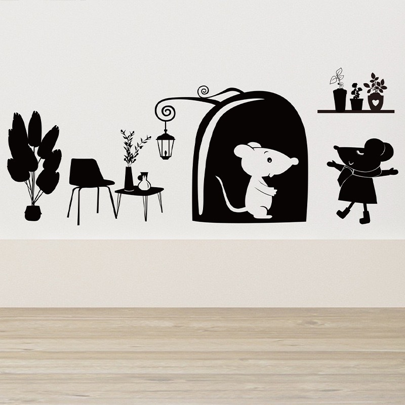  wall sticker YGD016 Monotone mouse cup ru..DIY wallpaper interior seat peeling ... seal free shipping 