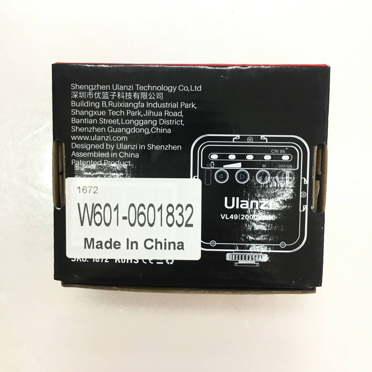 【1円オークション】 Ulanzi VL49 LEDビデオライト カメラライト Ulanzi VL49 充電式 2000mAh 超高輝度 撮影用ライト TS01A000697_画像2