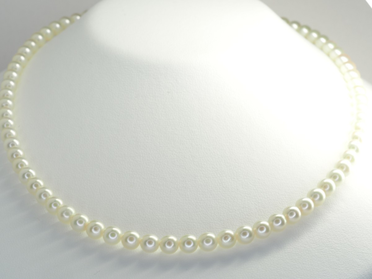 ●265 パール祭り！天然アコヤ本真珠ネックレス　5.5mm～6.0mm 糸替え必要　照りC エクボB パールは専用箱に入れて配送致します