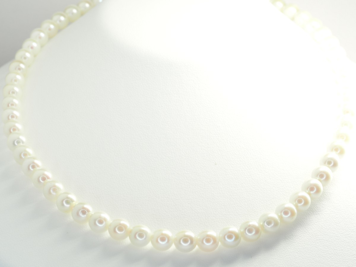 ○280 真珠祭り！天然アコヤ本真珠ネックレス ピンクホワイト色味 7.5mm〜-