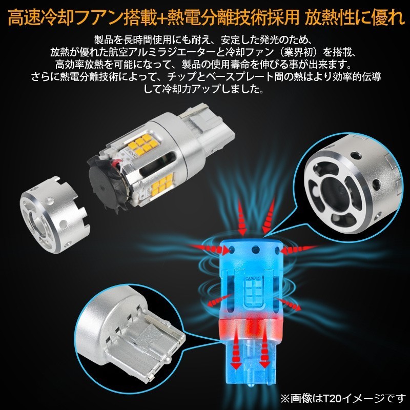 最新型！トラック用ウィンカー　サンバー　S25/150° LEDバルブ アンバー 無極性　ハイフラ防止 ファン内臓　一体型　12V 24V_画像5