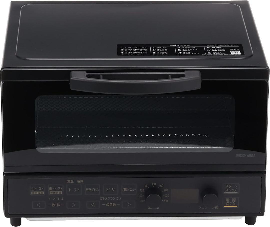 新品未開封 送料無料 マイコン式オーブントースターIRIS MOT-401-B BLACK