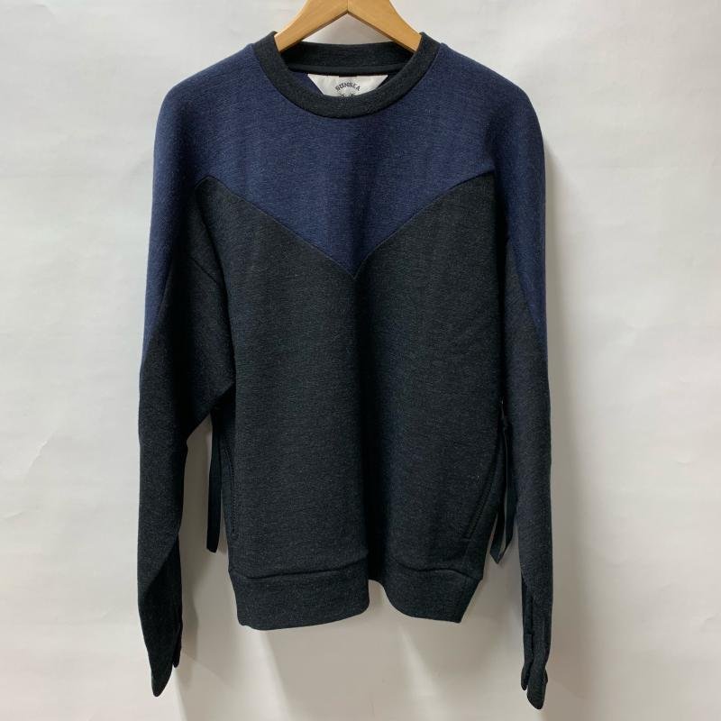SUNSEA 2 サンシー ニット、セーター 長袖 17A16 Knit Sweater 紺 / ネイビー / X 黒 / ブラック / 10014746_画像1