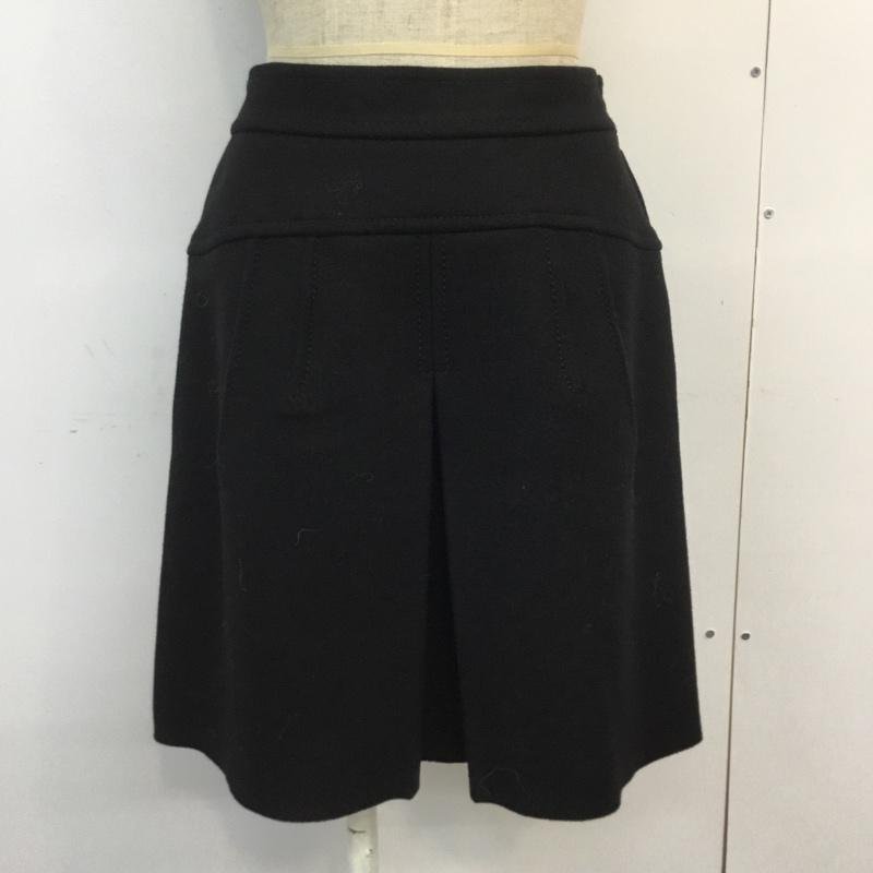 PRADA 44 プラダ スカート ひざ丈スカート ウール ボックスプリーツ Skirt Medium Skirt 黒 / ブラック / 10061153