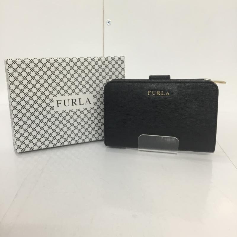 FURLA 表記無し フルラ 財布 二つ折り BABYLON M ZIP AROUND 872836 ONYX 箱有 Wallet Bi-Fold Wallet Billfold Wallet 10043702