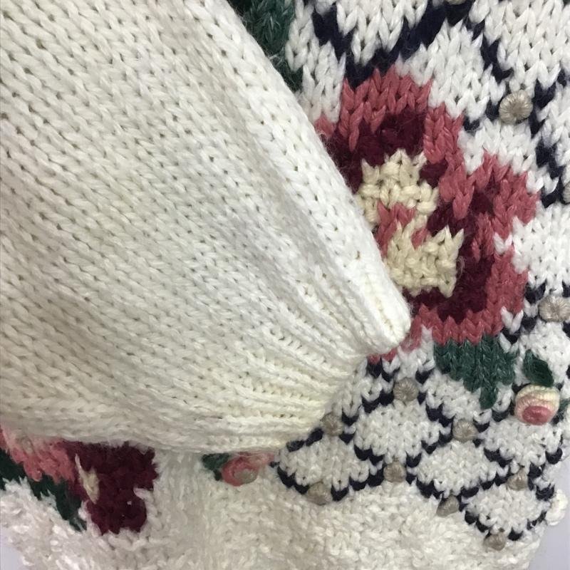 USED M 古着 ニット、セーター 長袖 Knit Sweater 白 / ホワイト / 10082657_画像6